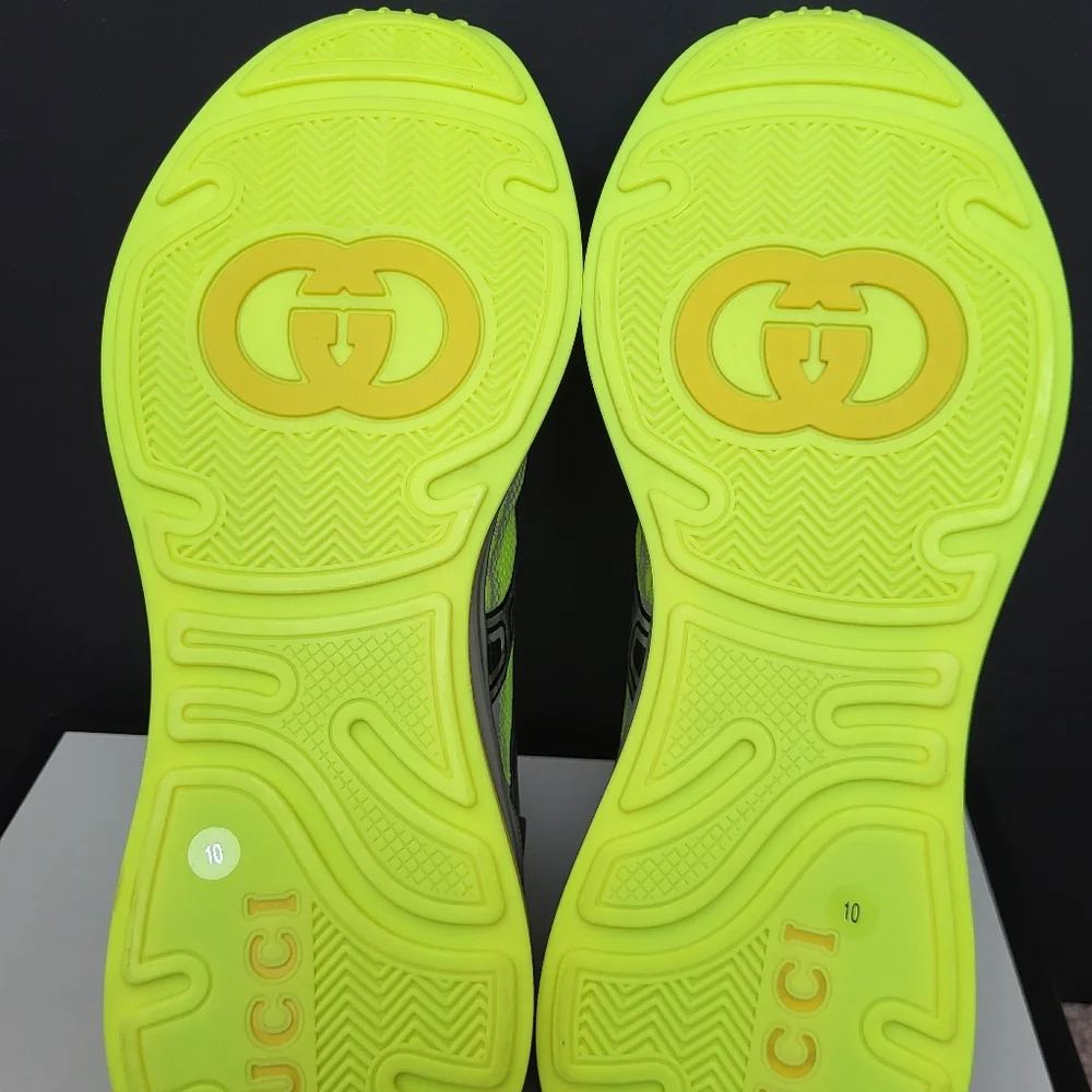 NEW Gucci ultrapace sneakers Neon Green color mens size 10UK size(13in length) - Picture 4 of 4